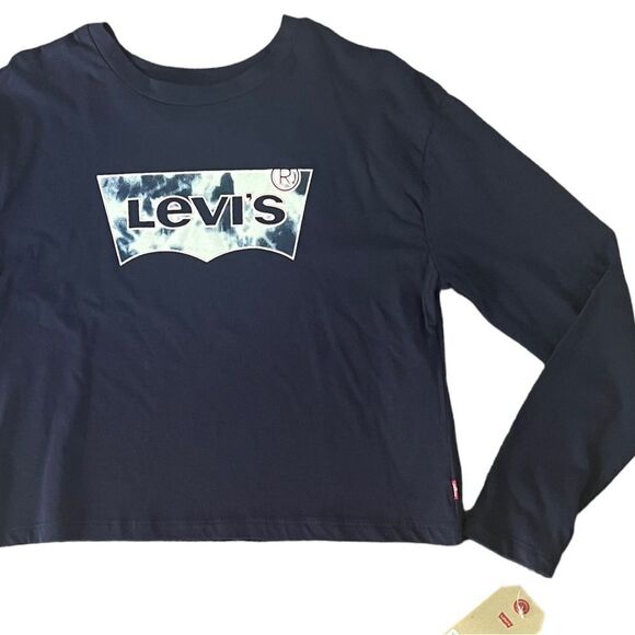Levi’s Navy blue LONG SLEEVE top NWT 🏷️ Sz M (10-12) girls - Picture 4 of 11